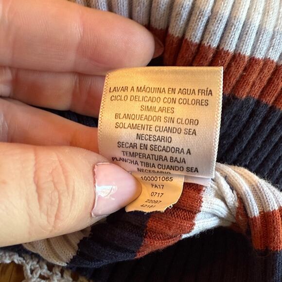 Bar III Blue and Orange Striped Bell Sleeve Sweater - Picture 5 of 5